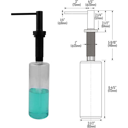 Eingebauter Seifenspender Edelstahl 500ml Küche Schwarz