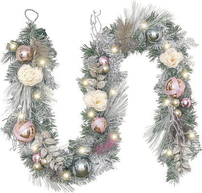 Beleuchtete Weihnachtsgirlande mit LED-Lichtern und Timer-Funktion