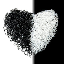 1000 Haargummis Mini Schwarz Transparent 1,5cm breit
