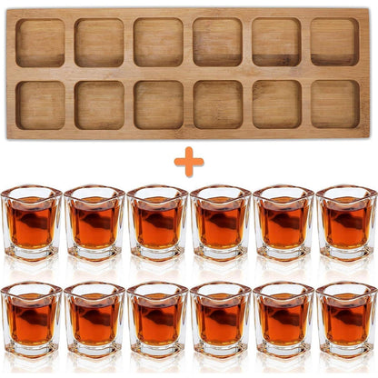 SuproBarware Schnapsglas-Set 60ml Halter Kristallglas 12er
