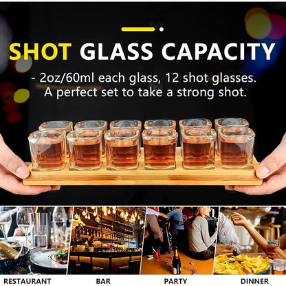 SuproBarware Schnapsglas-Set 60ml Halter Kristallglas 12er