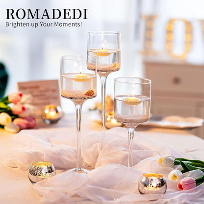 Teelichthalter Glas Kerzenständer Set für Tischdeko Hochzeit