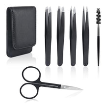 Professionelles 6tlg Pinzetten Set mit Ledertasche