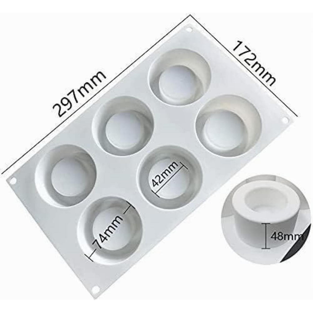 Silikon Puddingform 6-Kavitäten für Kuchen, Gelee & Schokolade