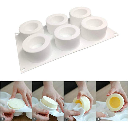 Silikon Puddingform 6-Kavitäten für Kuchen, Gelee & Schokolade