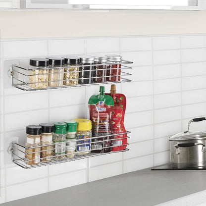 2er Set Gewürzregal Metall Hängender Organizer 40x8x6 cm
