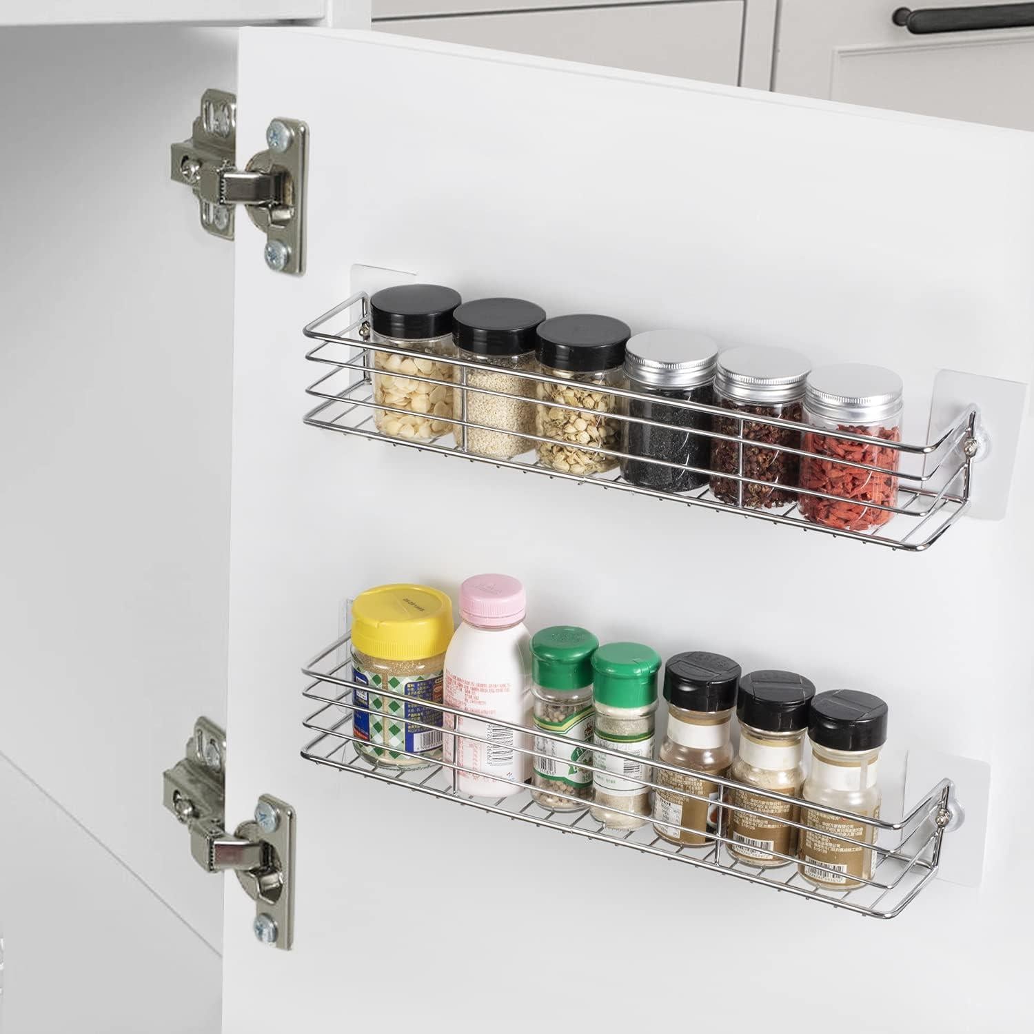 2er Set Gewürzregal Metall Hängender Organizer 40x8x6 cm