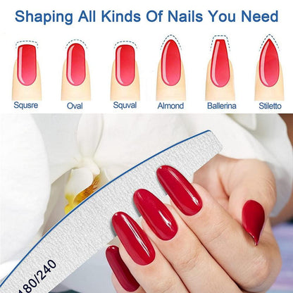 Nagelfeile 180/240 Grit 12 Stück Profi Nagelfeilen Naturnägel dicke