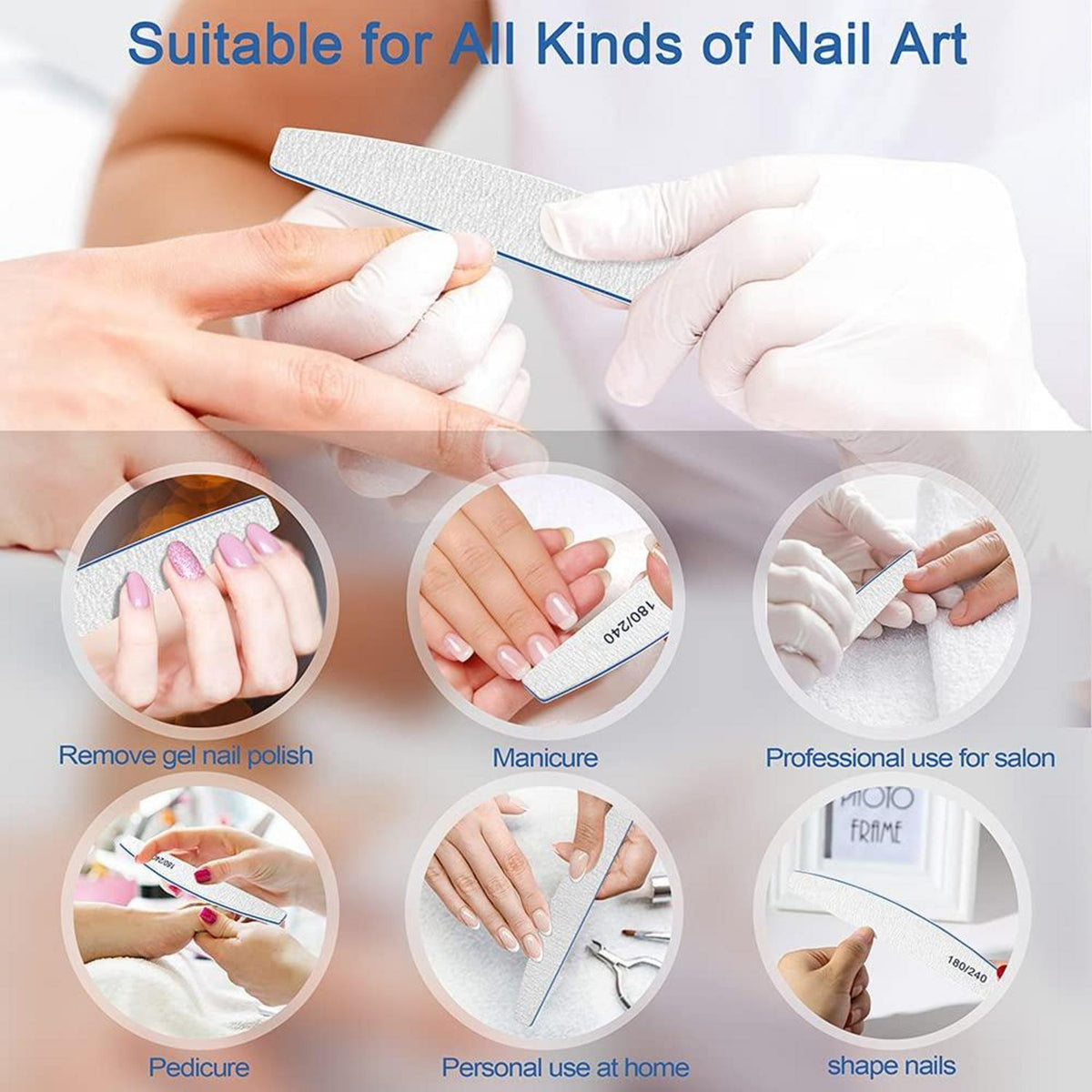 Nagelfeilen Set 12 Stück Profi Qualität für Naturnägel & dicke Nägel