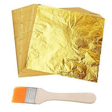 100 Blatt Blattgold Imitat mit Pinsel – Goldflocken für Basteln & Dekoration