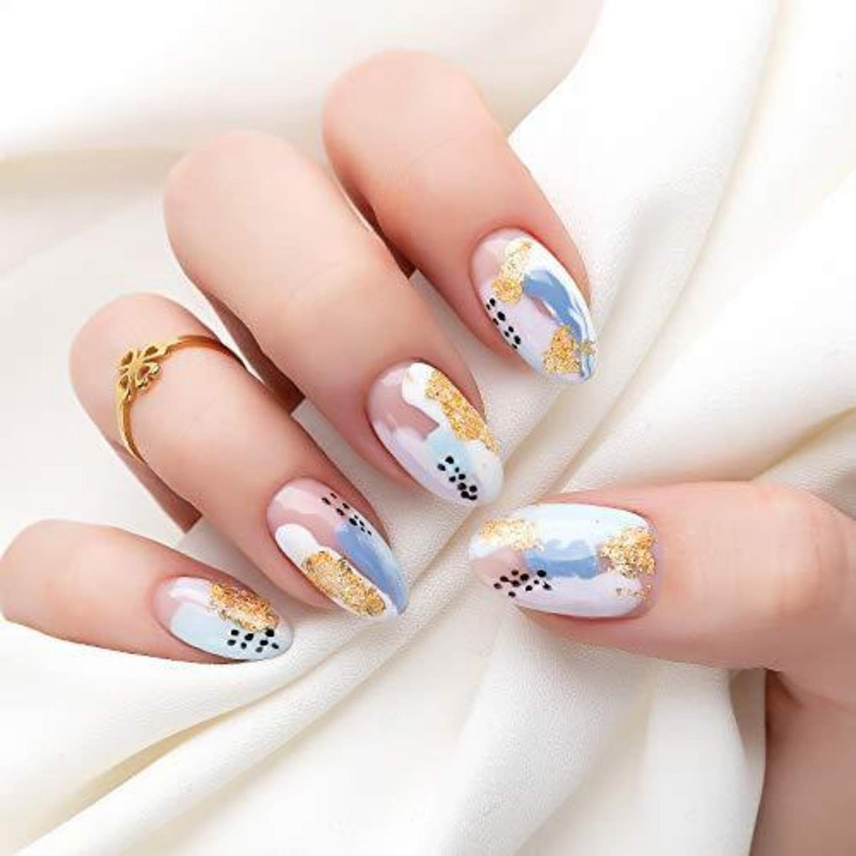 100 Blatt Blattgold Imitat mit Pinsel – Goldflocken für Basteln & Dekoration
