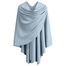 Damen Poncho Schal Strick Cape Blau – Weich & Vielseitig