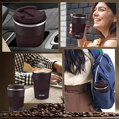 Thermobecher KETIEE Kaffee-to-go 380ml Braun Doppelwandig