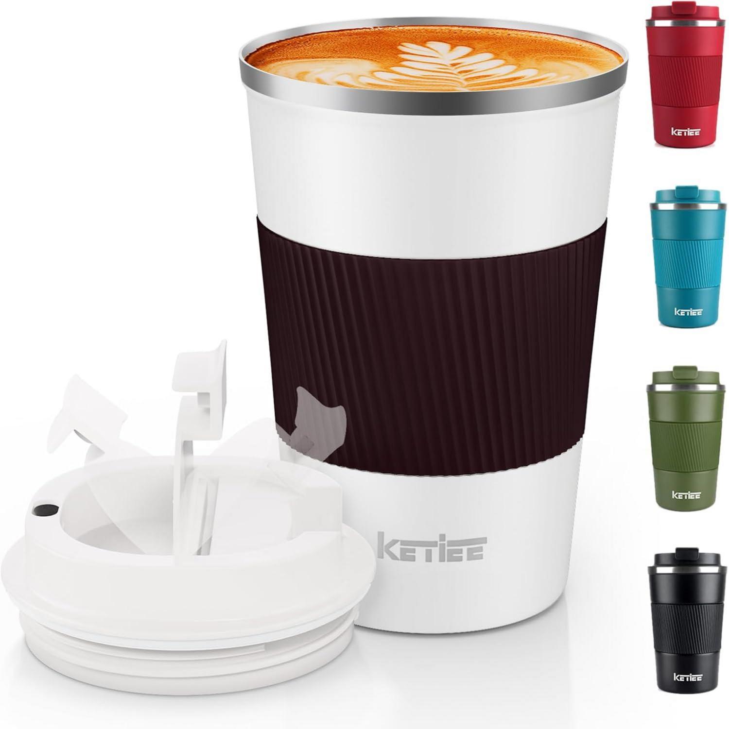 Thermobecher Kaffee-to-go 380ml Doppelwandig Isolierbecher White