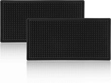 Barmatte 2er-Set 30x15 cm Gummi Schwarz Abtropfmatte Gläser Bar Küche