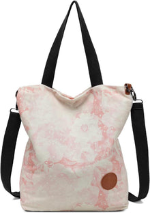 Damen Canvas Handtasche Schultertasche Multifunktional Pink Bogen