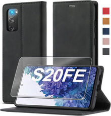 Samsung Galaxy S20 FE Hülle Leder Standfunktion Kartenfach Flip Case