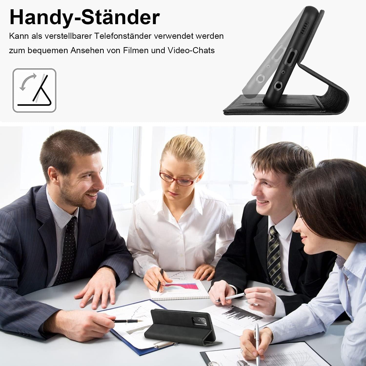 Samsung Galaxy S20 FE Hülle Leder Standfunktion Kartenfach Flip Case