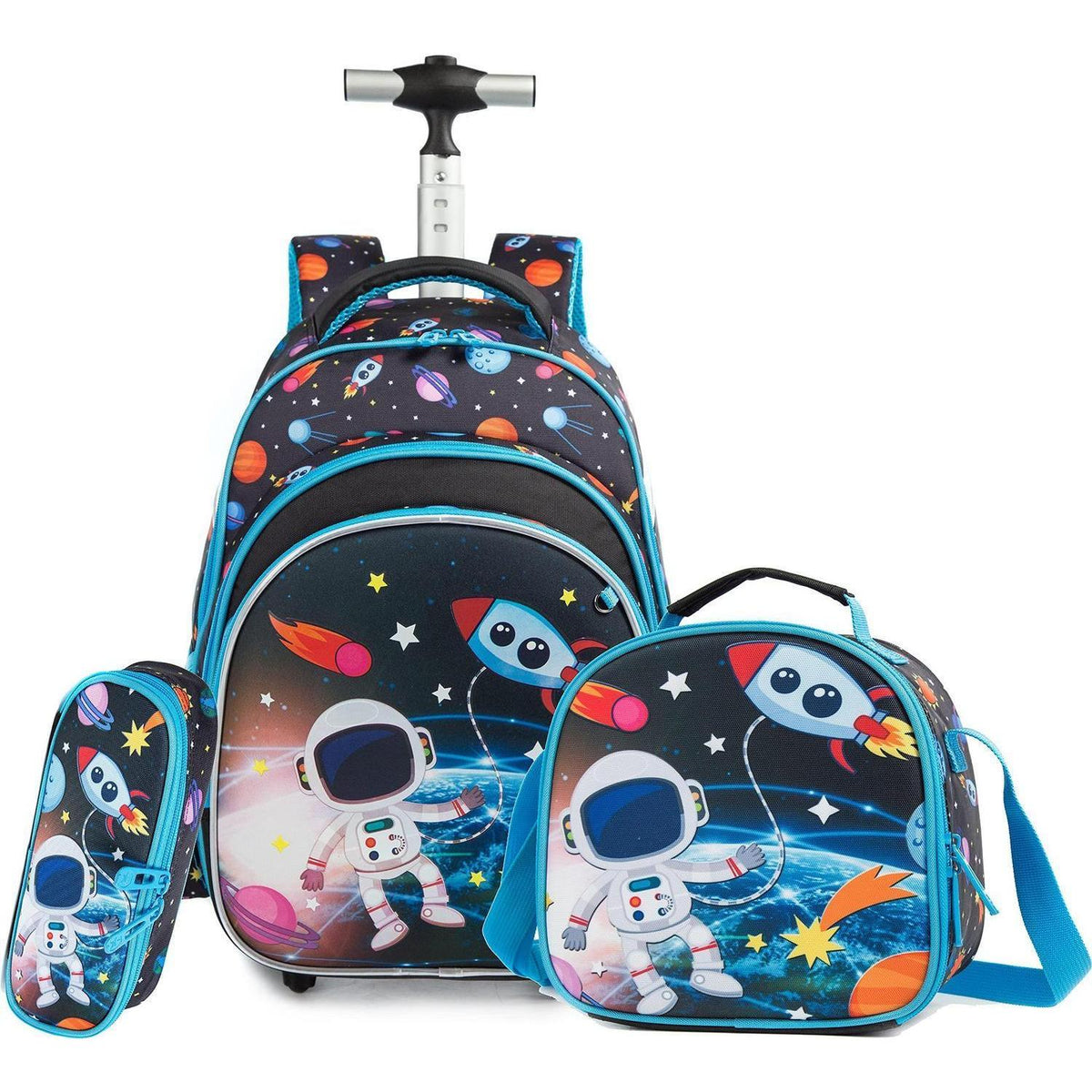 Mädchen Rollrucksack mit Rädern & Koffer Set für Grundschule