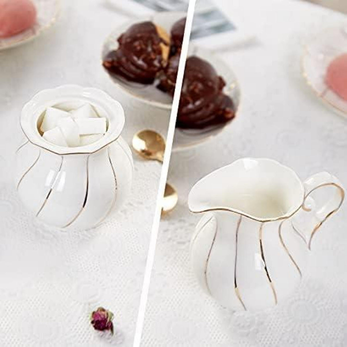 Zuckerset mit Milchkännchen & Zuckerdose, britischer