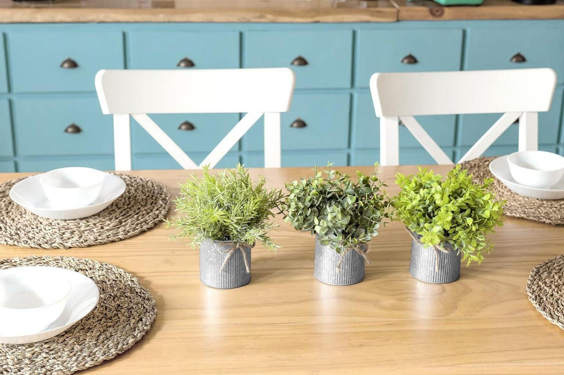3er Set Künstliche Eukalyptus Pflanzen für Zuhause & Büro