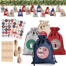 24 Adventskalender Stoffbeutel Jutesäckchen DIY Befüllen 48