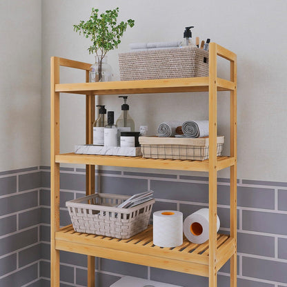 Toilettenregal 3-stöckiges Bambus WC Regal 63x26x170cm Natur