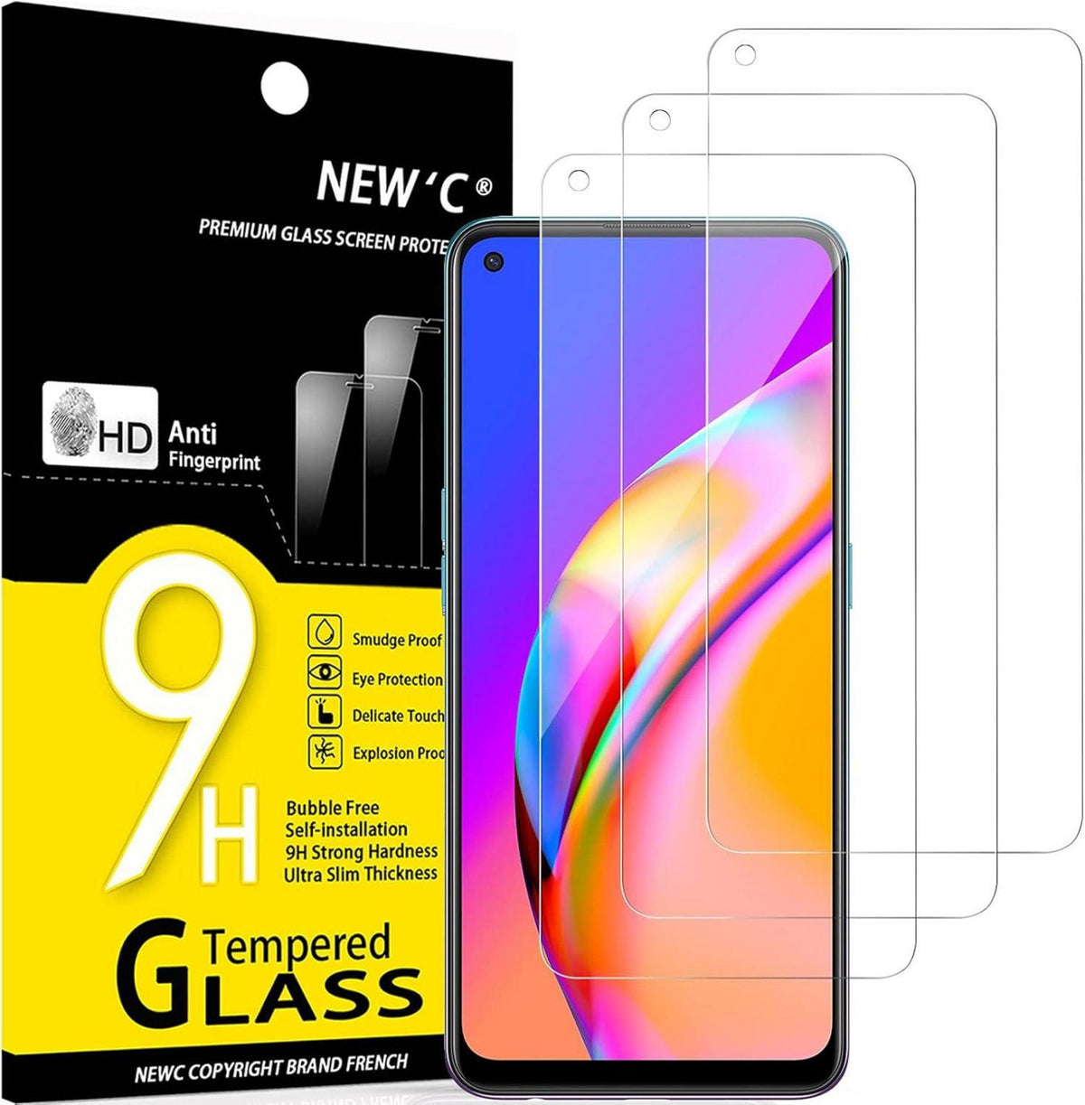 Panzer Schutz Glas Oppo A74 A94 Displayschutz 3er Set