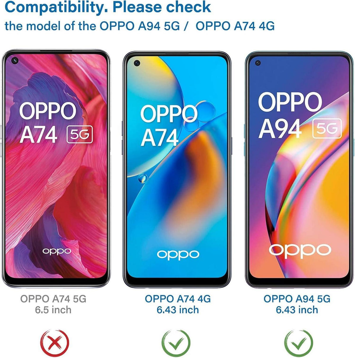 Panzer Schutz Glas Oppo A74 A94 Displayschutz 3er Set