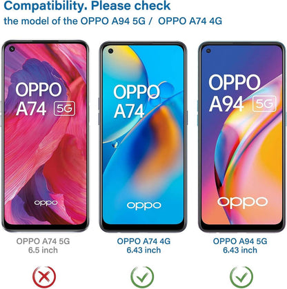 Panzer Schutz Glas Oppo A74 A94 Displayschutz 3er Set
