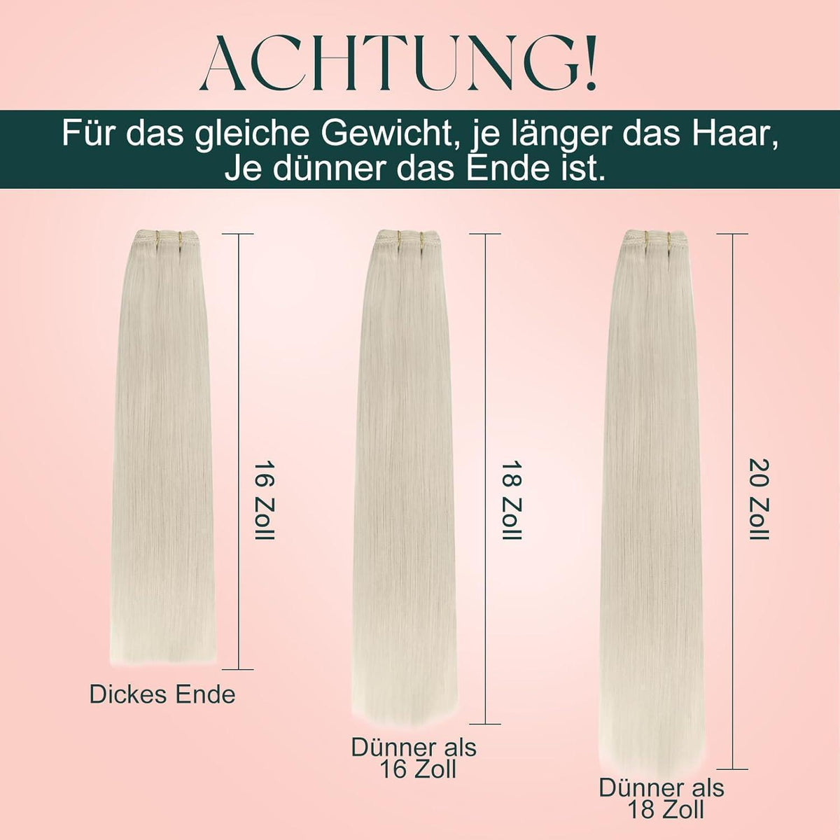 Echthaar Tressen Blond 50cm – Zum Einnähen & Stylen