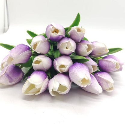 Künstliche Tulpen Blumen Hochzeitssträuße PU Tulpen Hellviolett