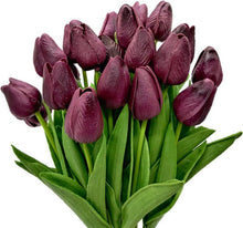 20er Set Künstliche Tulpen Hochzeitssträuße Blumen PU Deko Weinrot