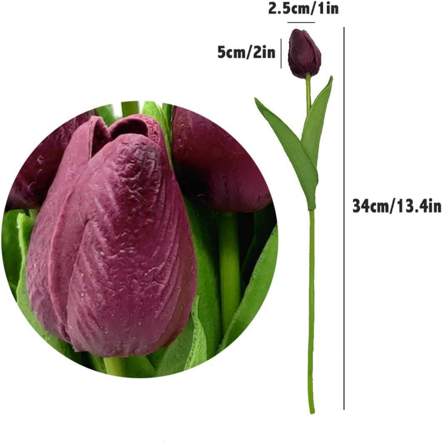 Künstliche Tulpen 20 Stück Hochzeitssträuße Blumen Weinrot