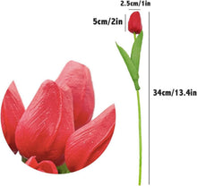 20 Stück Künstliche Tulpen Hochzeitssträuße Rot 34cm