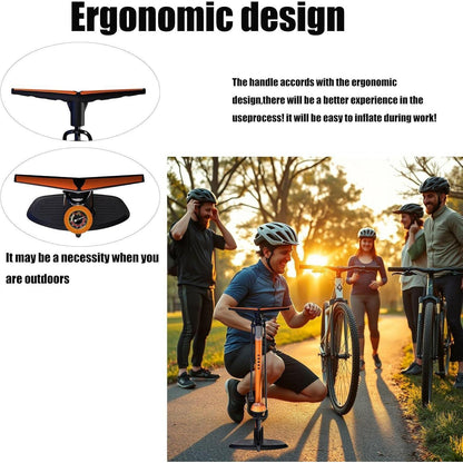 Hochdruck Fahrradpumpe mit Manometer für Rennrad MTB