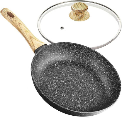 Antihaft-Bratpfanne mit Deckel 28cm Steinpfanne