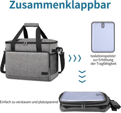 Kühltasche 30L Faltbar Thermotasche Wasserdicht Groß Picknick Lunchtasche