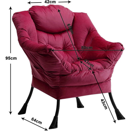 Relaxsessel Ohrensessel Samt Rot – Bequemer Lesesessel