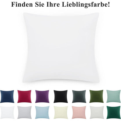 Kissenbezug 40x40 2er Set Weiß Mikrofaser Reißverschluss