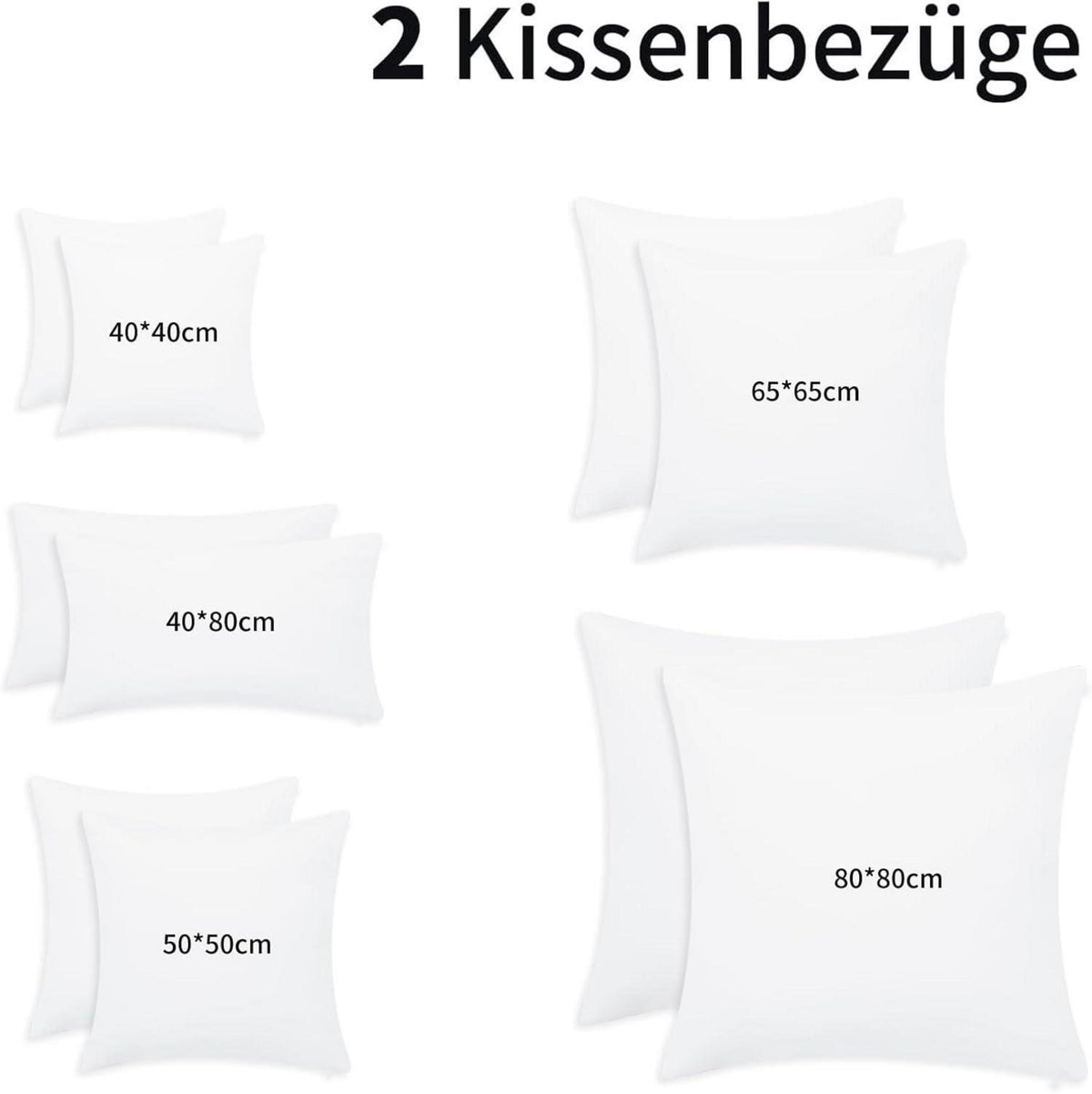 Kissenbezug Weiß 40x40 2er Set Mikrofaser
