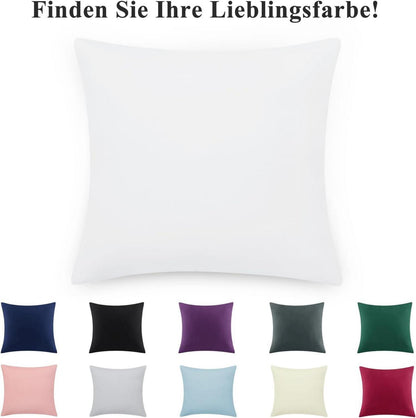 Kissenbezug 40x40 2er Set Weiß Mikrofaser Reißverschluss Kinderzimmer