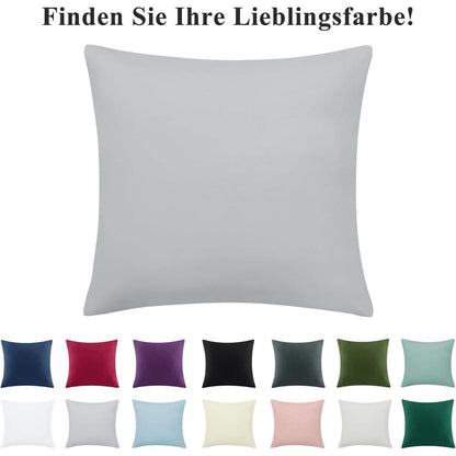 Kissenbezug 40x40 Hellgrau 2er Set Mikrofaser Reißverschluss