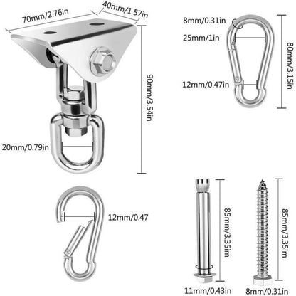 Deckenhaken Edelstahl 450kg 360° drehbar für Hängesessel (2 Stück)