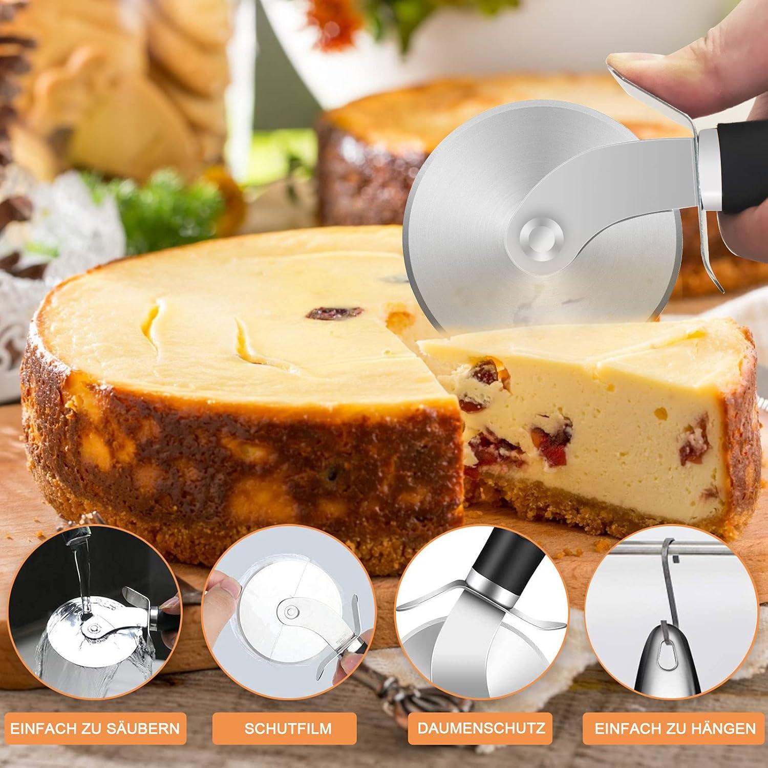 Pizzaschneider Edelstahl Hochwertiges Schneidemesser ergonomisch
