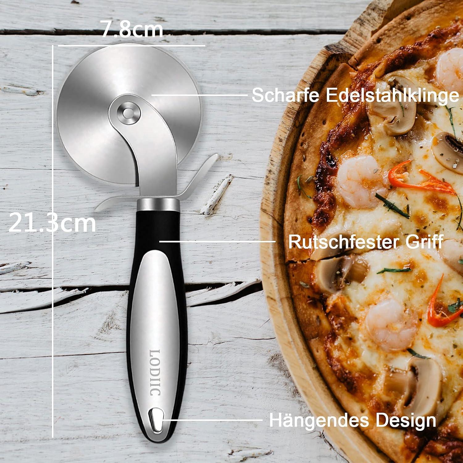 Pizzaroller aus Edelstahl - Hochwertiger Pizzaschneider mit