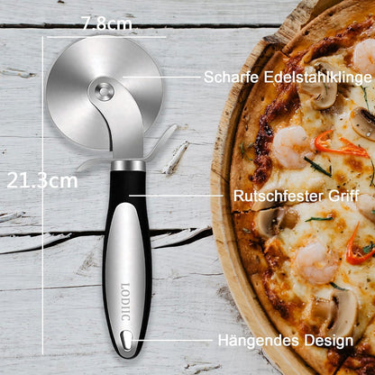 Pizzaroller aus Edelstahl - Hochwertiger Pizzaschneider mit