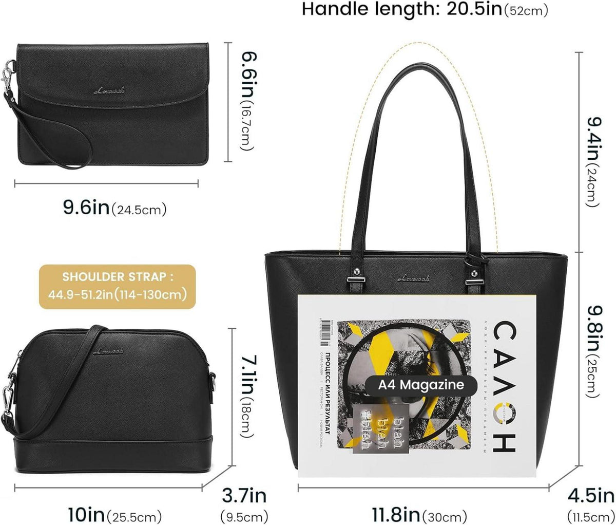 Damen Handtasche 3-teiliges Set Shopper Schultertasche Umhängetasche