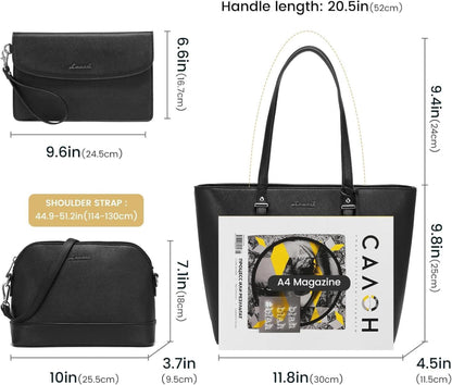 Damen Handtasche 3-teiliges Set Shopper Schultertasche Umhängetasche