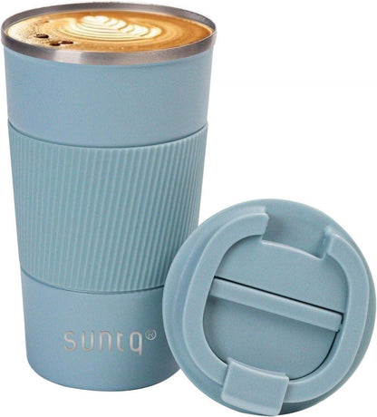 Edelstahl Thermo Kaffeebecher to go isoliert mit Deckel 510ml Blau
